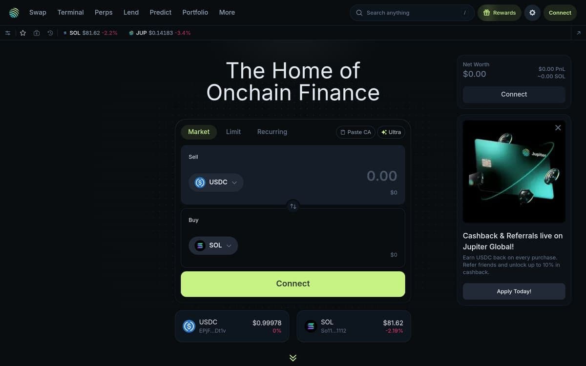 How Jupiter Routes Your Trades — Why You Always Get the Best Solana Swap Price — platform screenshot