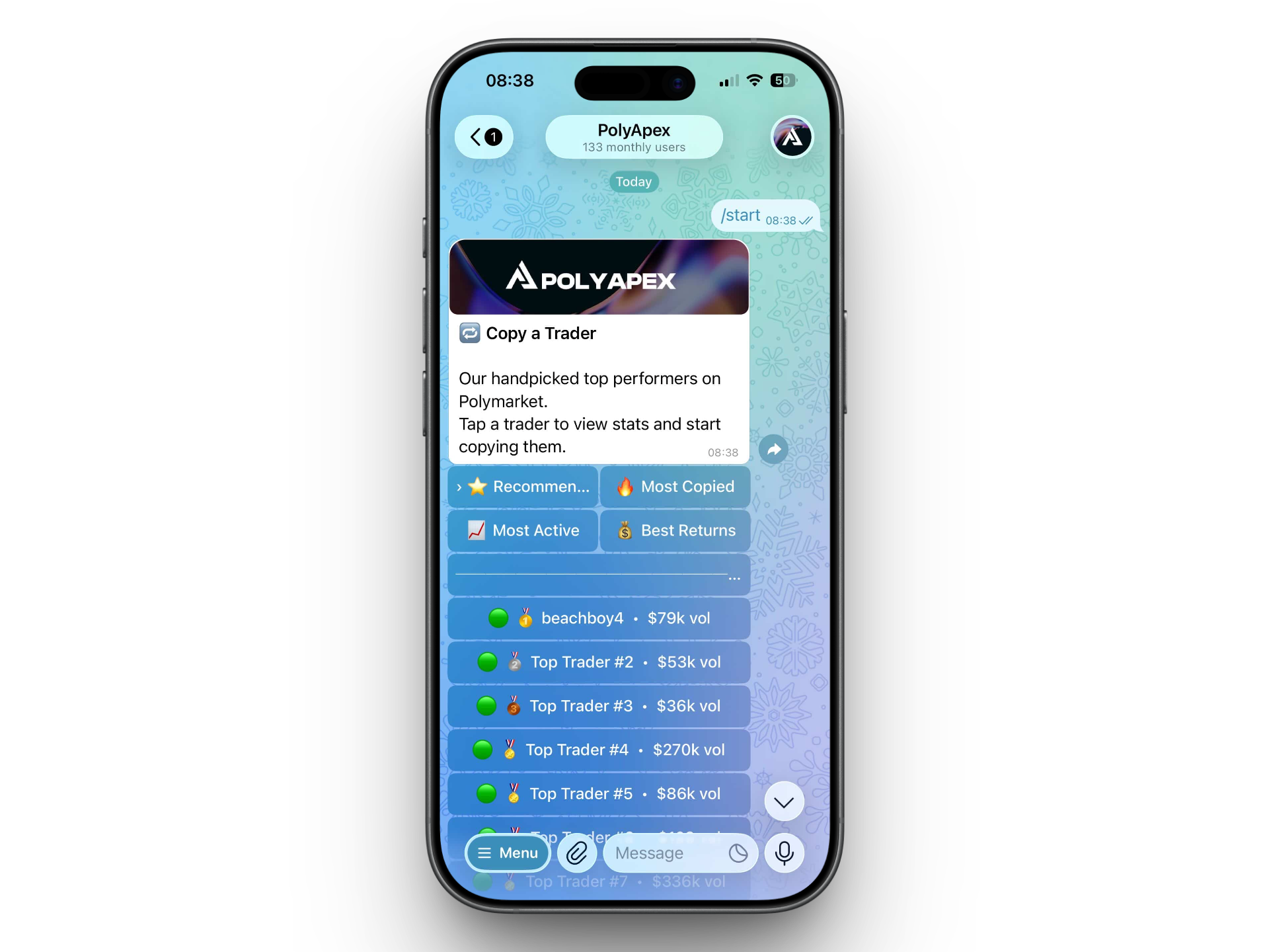 PolyApex trader leaderboard